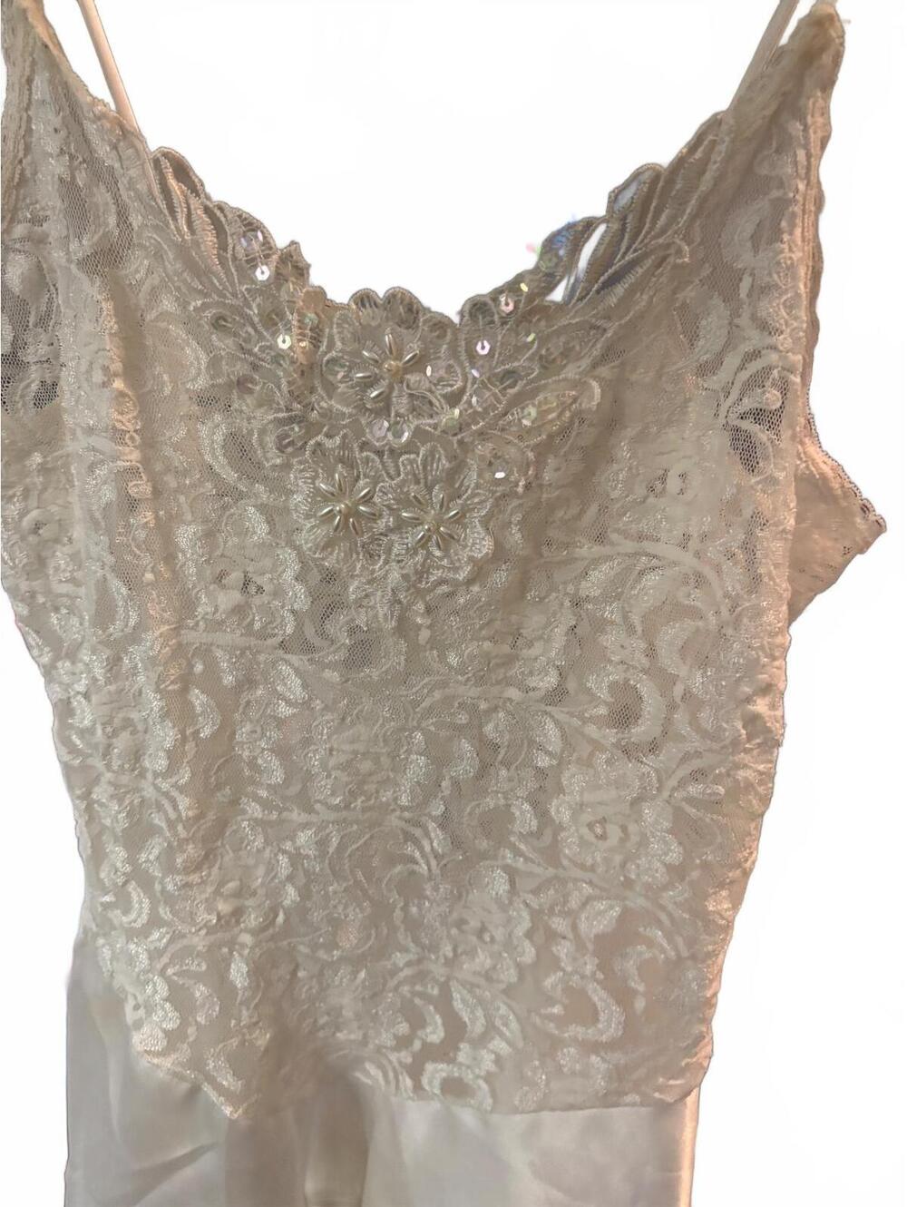 Vintage Secret Treasures Ivory Lace Satin Slip Dress - Medium - Picture 3 of 4
